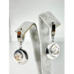 Gümüş Çiçek Desenli Küpe